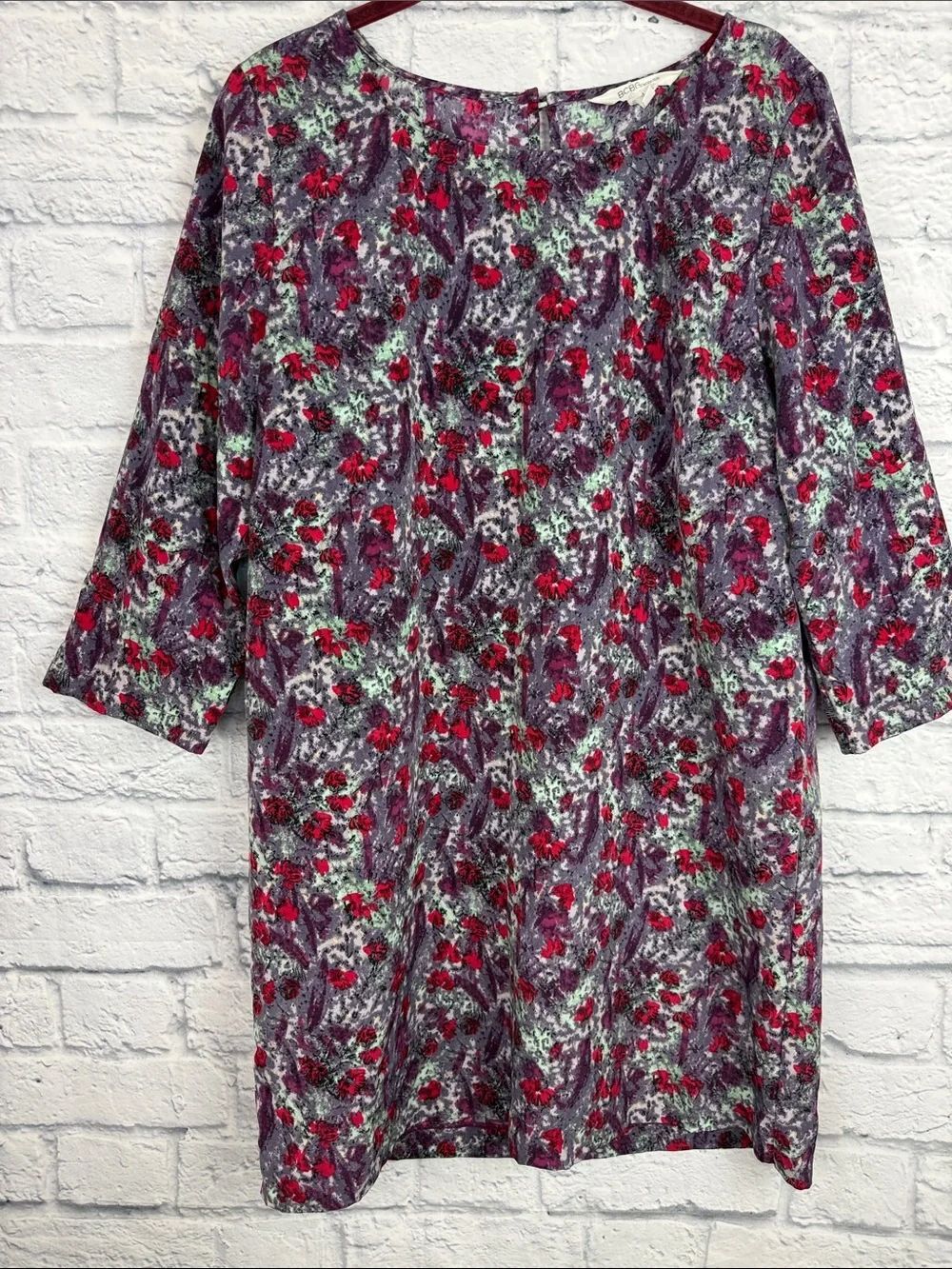 bcbgeneration BCBG Shift Dress 3/4 Sleeve Purple Sz Medium